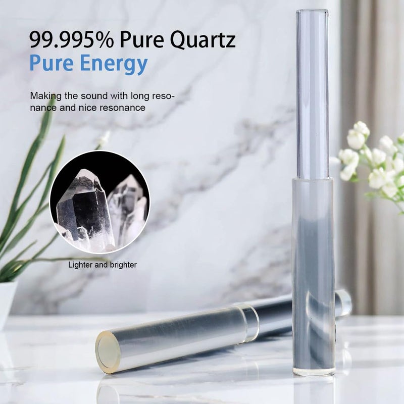 TOPFUND Singing Bowl Silicone Quartz Mallet | Silicone Sleeve + High Purity Quartz Rod - Image 2
